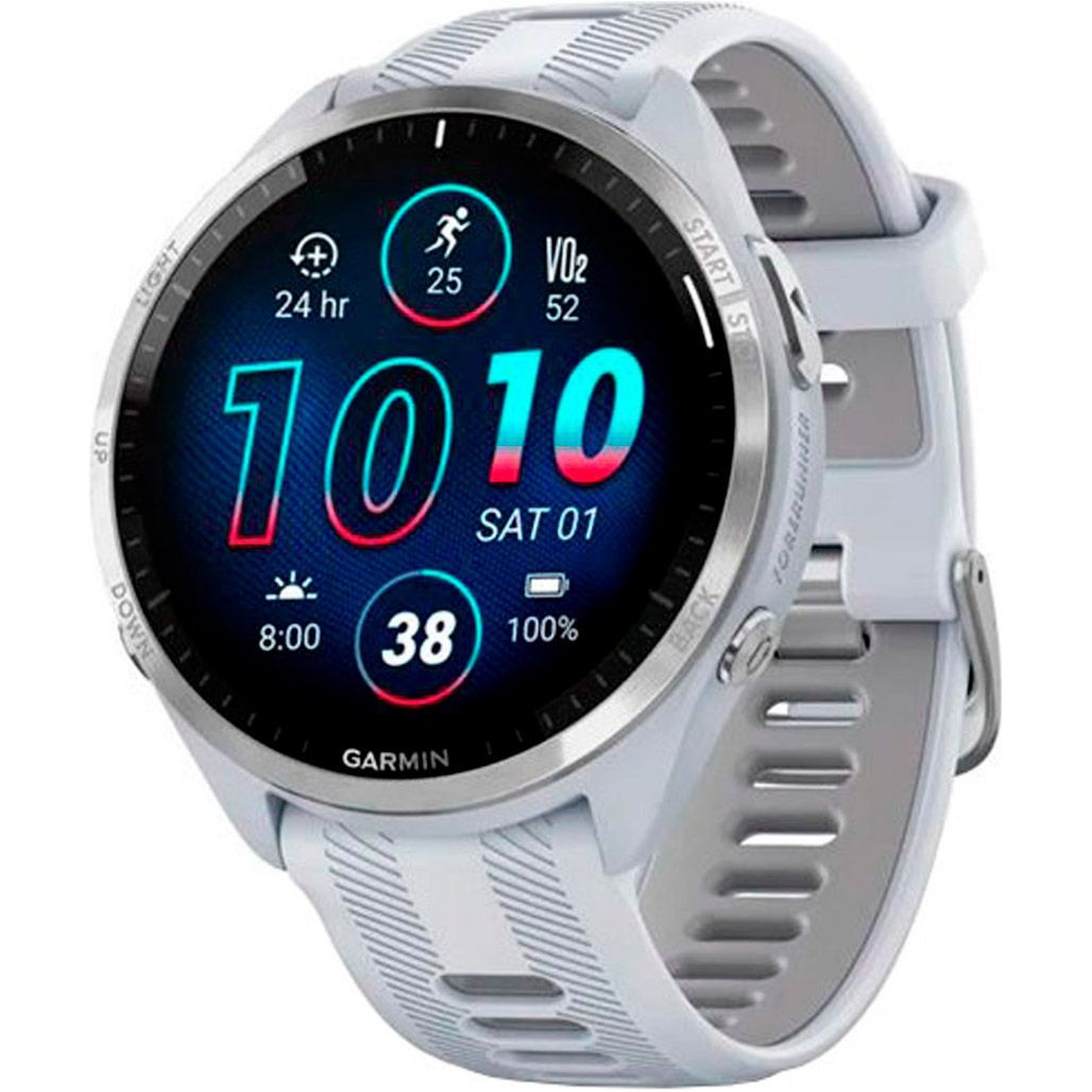 

Смарт-часы Garmin Forerunner 965 Titanium Bezel with Whitestone Case and Whitestone/Powder Gray Silicone Band (010-02809-01/11)
