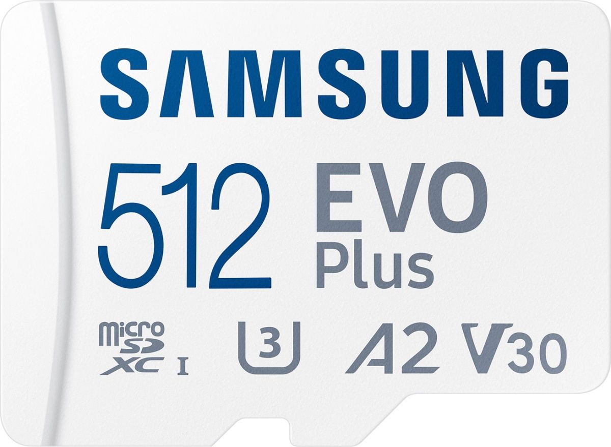 Карта пам`яті Samsung microSDXC EVO Plus 512GB UHS-I U3 V30 A2 + SD Adapter (MB-MC512KA)