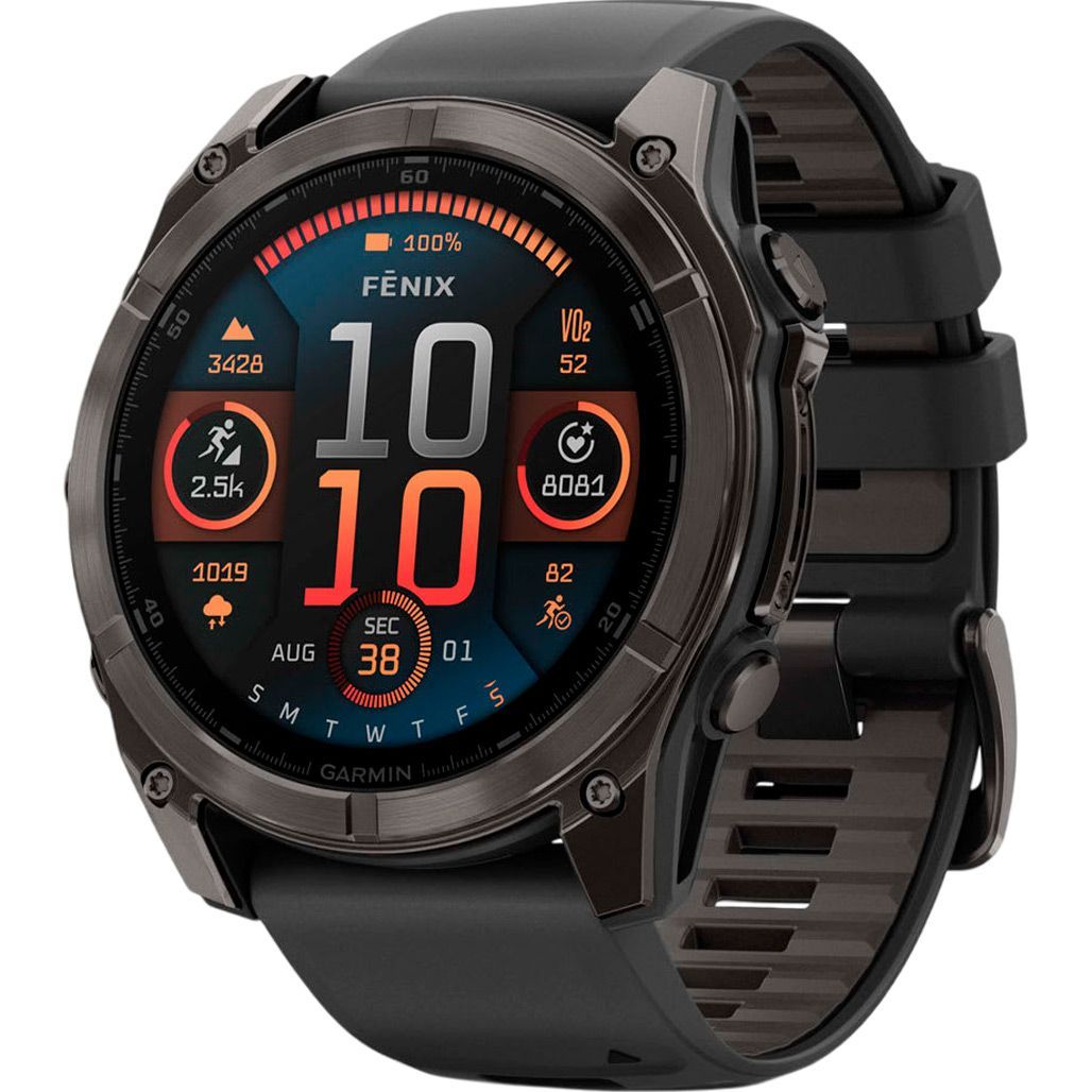 

Смарт-часы Garmin Fenix 8 AMOLED Sapphire 51mm Carbon Gray DLC Titanium with Black/Pebble Gray Silicone Band (010-02905-20/21/63)