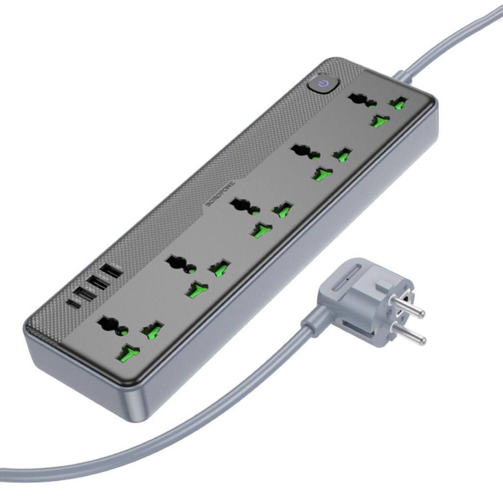 Мережевий фільтр Borofone BAC4A Lord 5 socket Black/Gray (1C3A) EU 