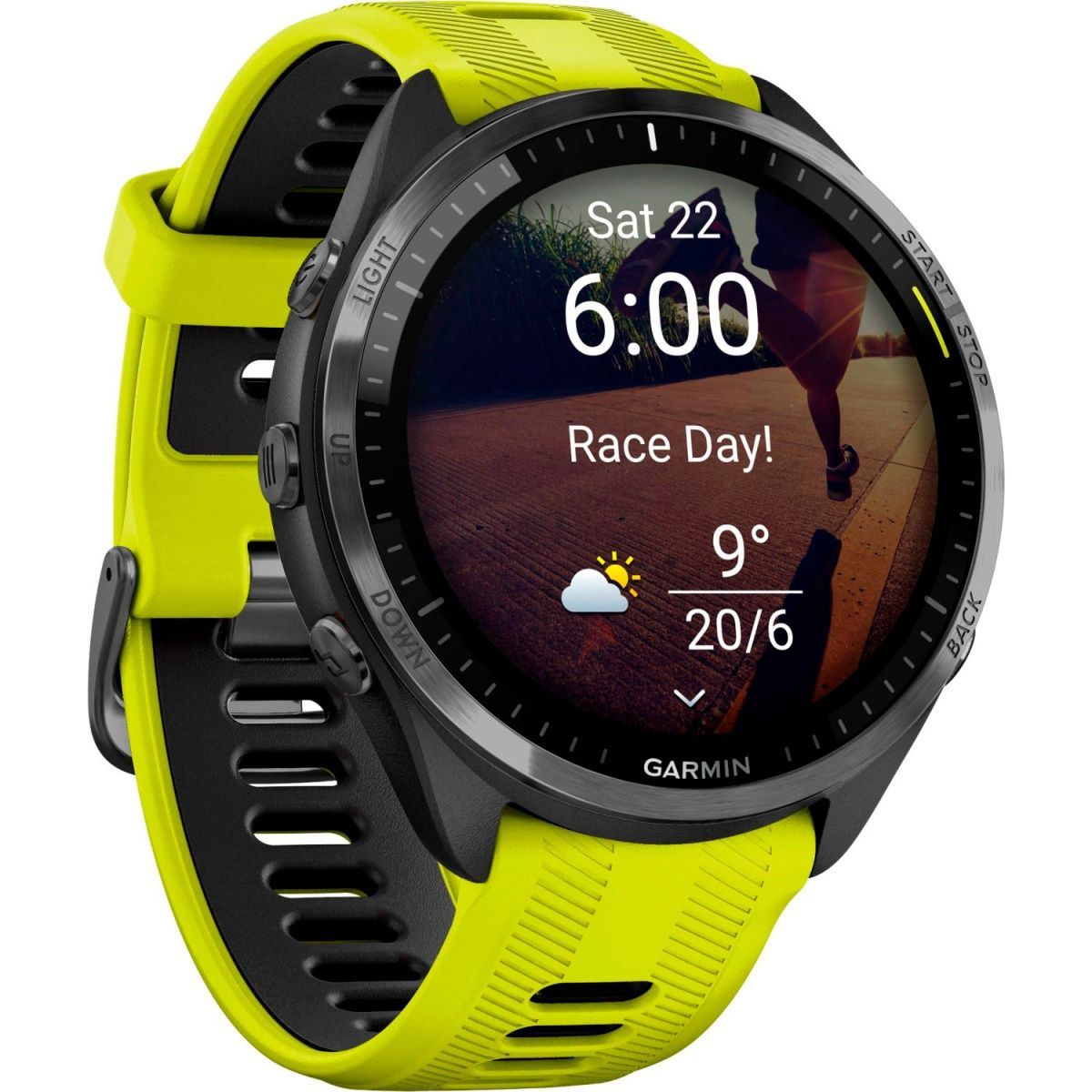 Смарт-годинник Garmin Forerunner 965 Titanium Bezel with Black Case and and Yellow/Black Silicone Band (010-02809-02/12)