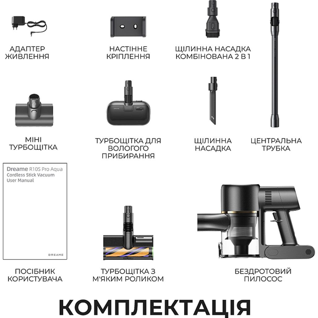 Вертикальний пилосос Xiaomi Dreame R10s Pro Aqua (VZV23C) фото 2