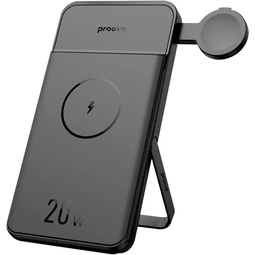 

Зовнішній акумулятор Proove Power Stand 2 in 1 10000mAh 20W Black (PBPS20030001)