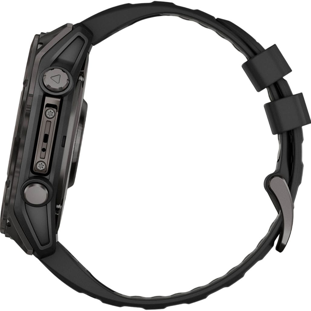 Смарт-годинник Garmin Fenix 8 AMOLED Sapphire 51mm Carbon Gray DLC Titanium with Black/Pebble Gray Silicone Band (010-02905-20)