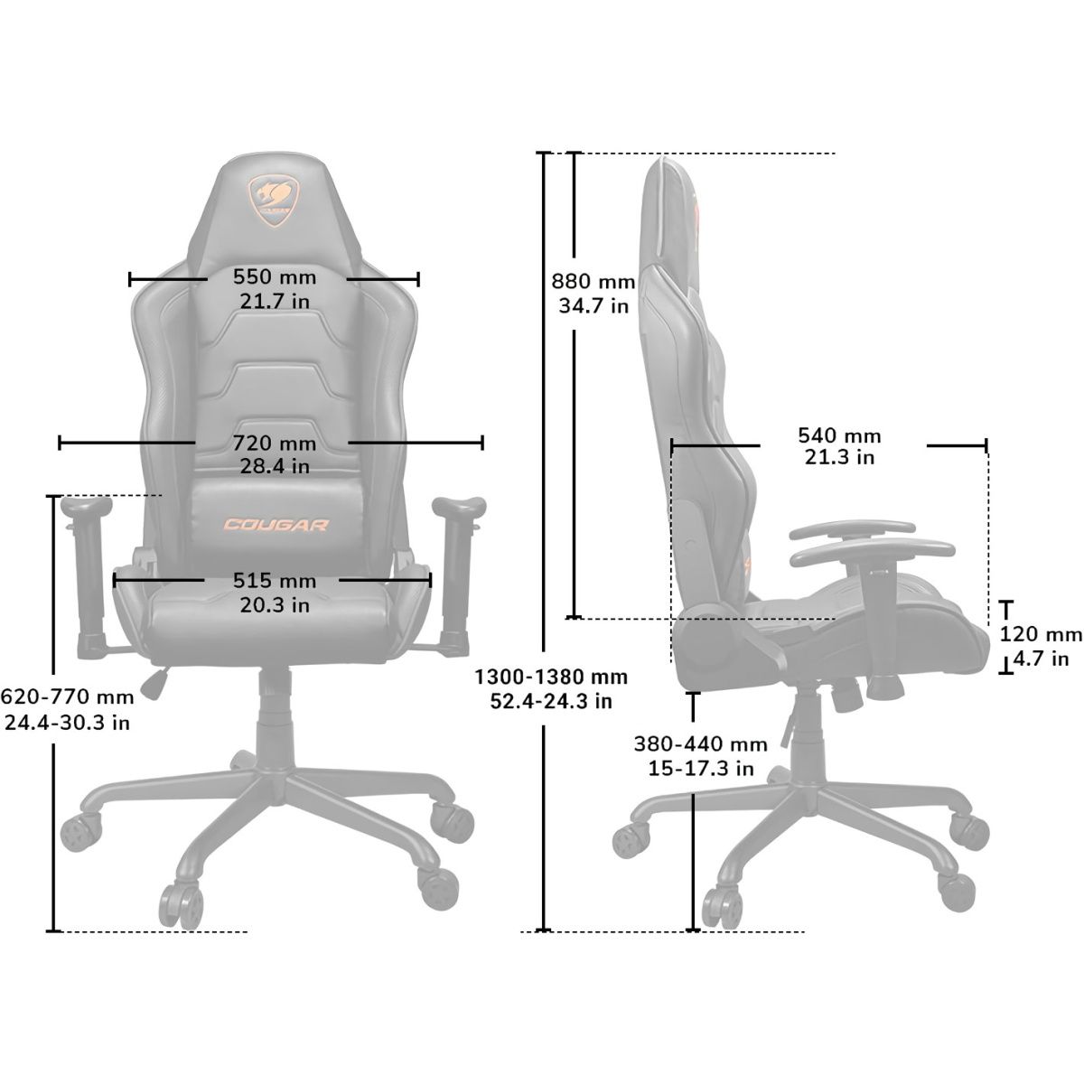 Геймерське крісло Cougar Armor Air Black/Orange