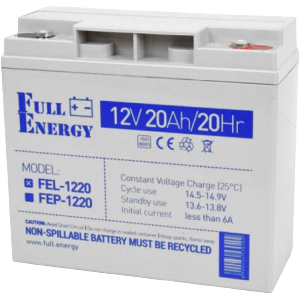 

Акумулятор Full Energy FEL-1220 GEL 12V (12V/20Ah/240Wh)