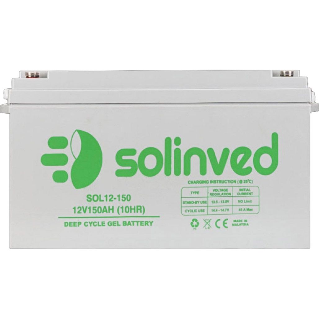 

Акумулятор Solinved GEL 12V (12V/150Ah/1800Wh) (SLG150-12)