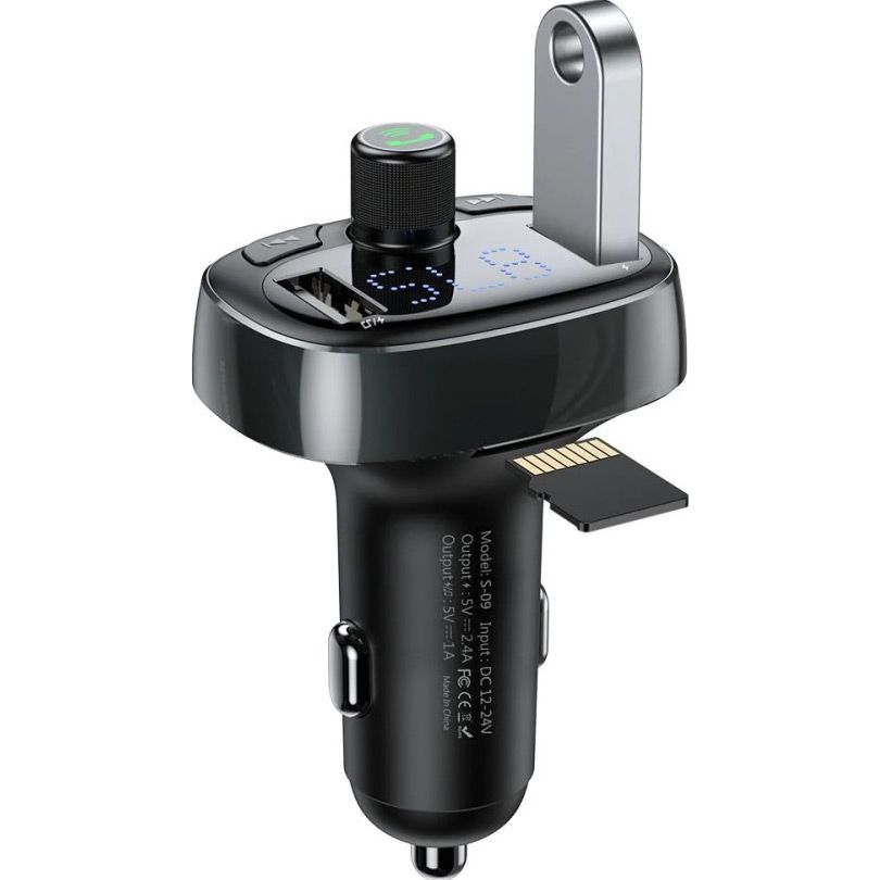FM-трансмітер Baseus FM Launcher S-09 2.4A 2хUSB-A Black (CCMT000301)