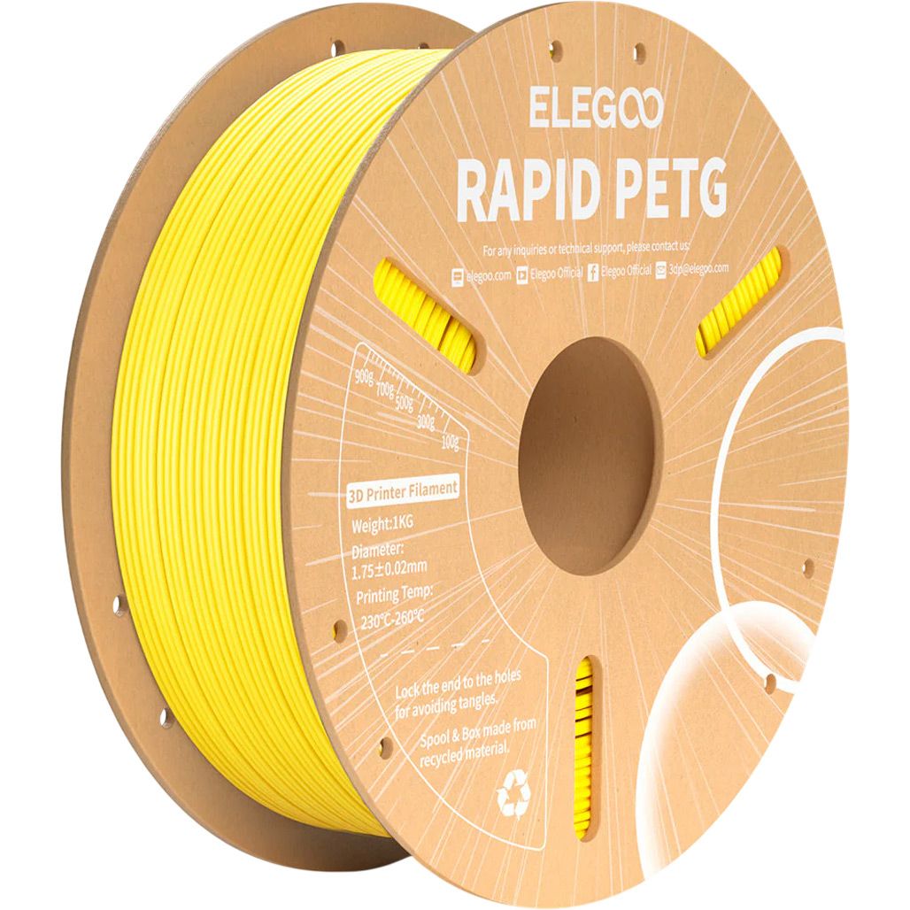 

Филамент для 3D-принтеров Elegoo Rapid PETG 1kg Yellow (50.203.0221)