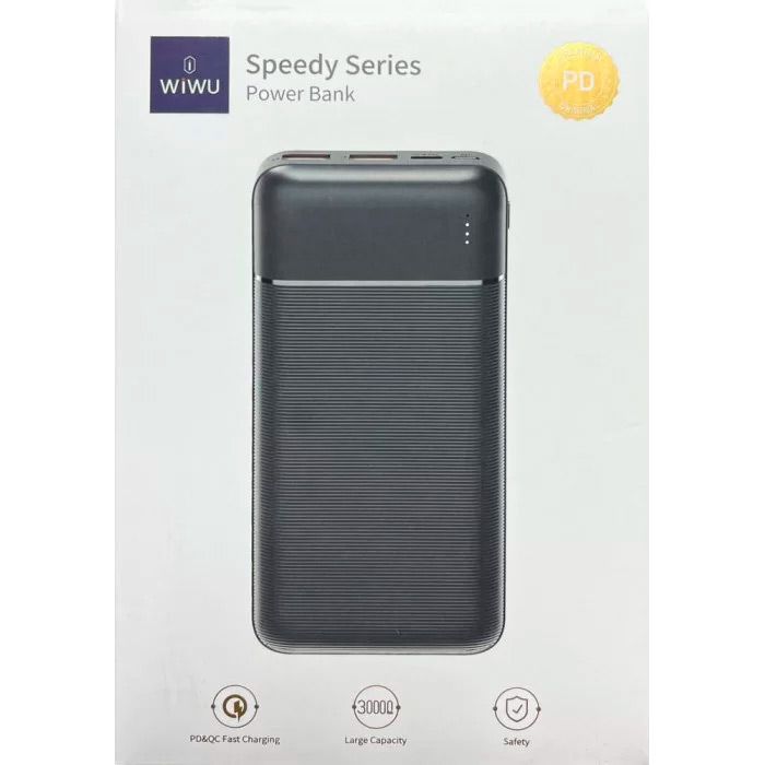 Зовнішній акумулятор WiWU PW-B04 Speedy Series Power Bank 30000mAh 22.5w Black