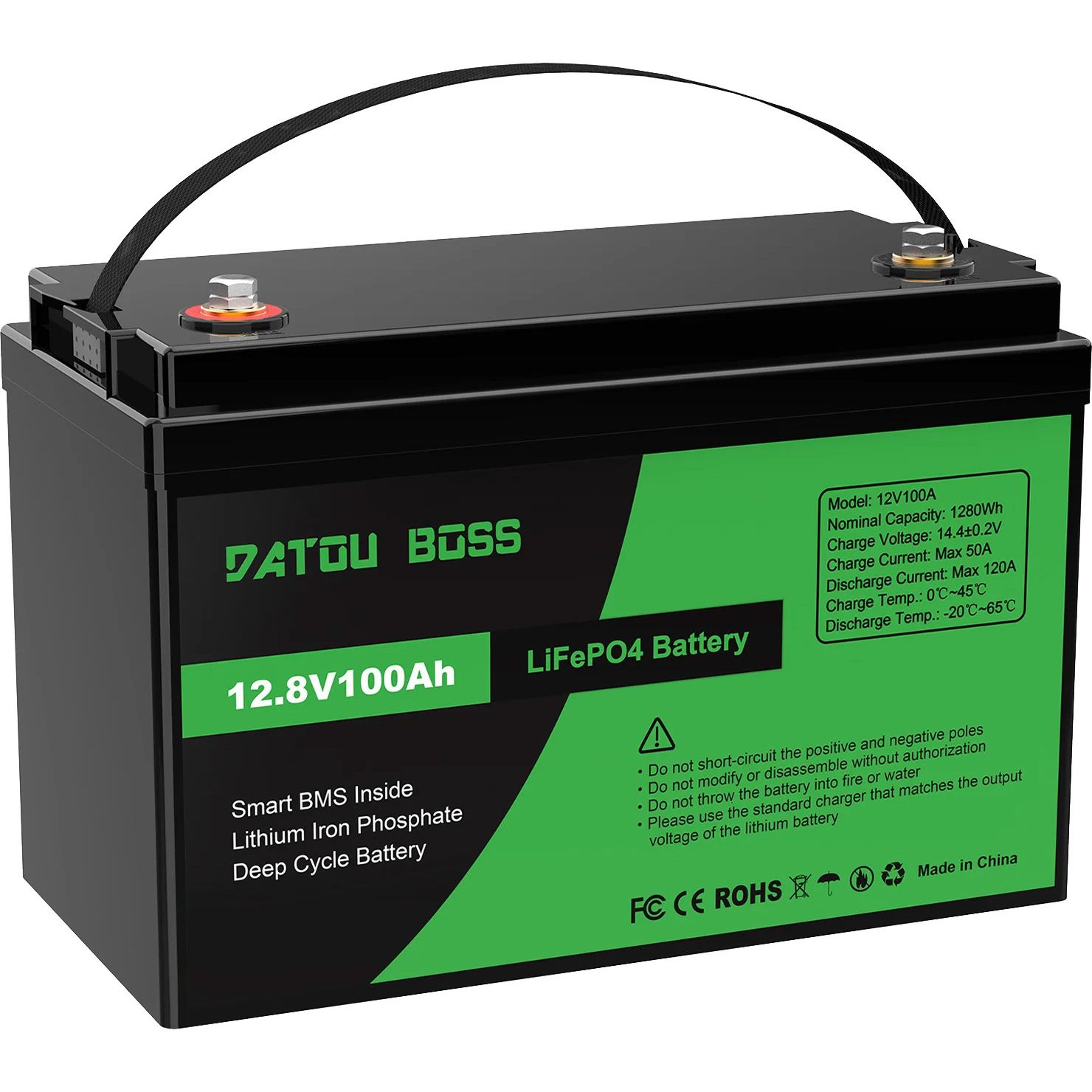 

Акумулятор DATOU BOSS LiFePO4 12V (12.8V/100Ah/1280Wh) (SP-DT-12V100A-A01-EU)
