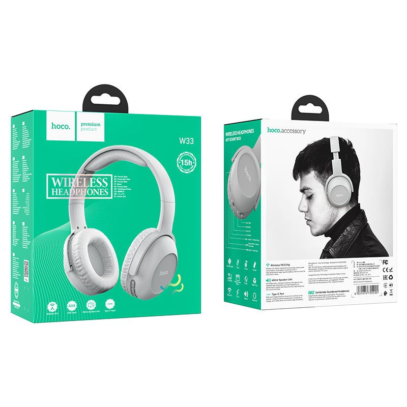 Навушники Hoco W33 Art Sound Stereo Bluetooth Headphones (Grey)