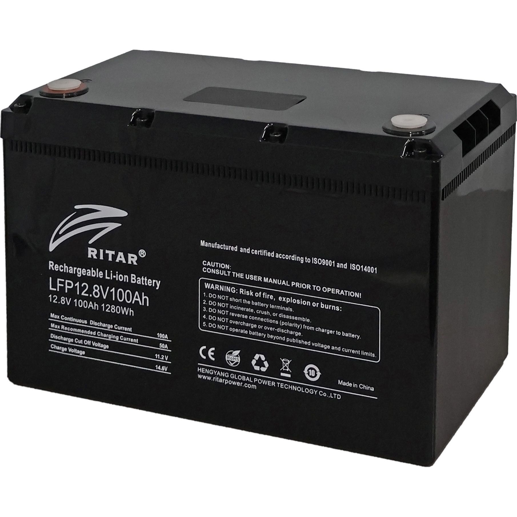 

Акумулятор Ritar LiFePO4 12V (12.8V/100Ah/1280Wh) (LFP12.8V100Ah G1(Heater))