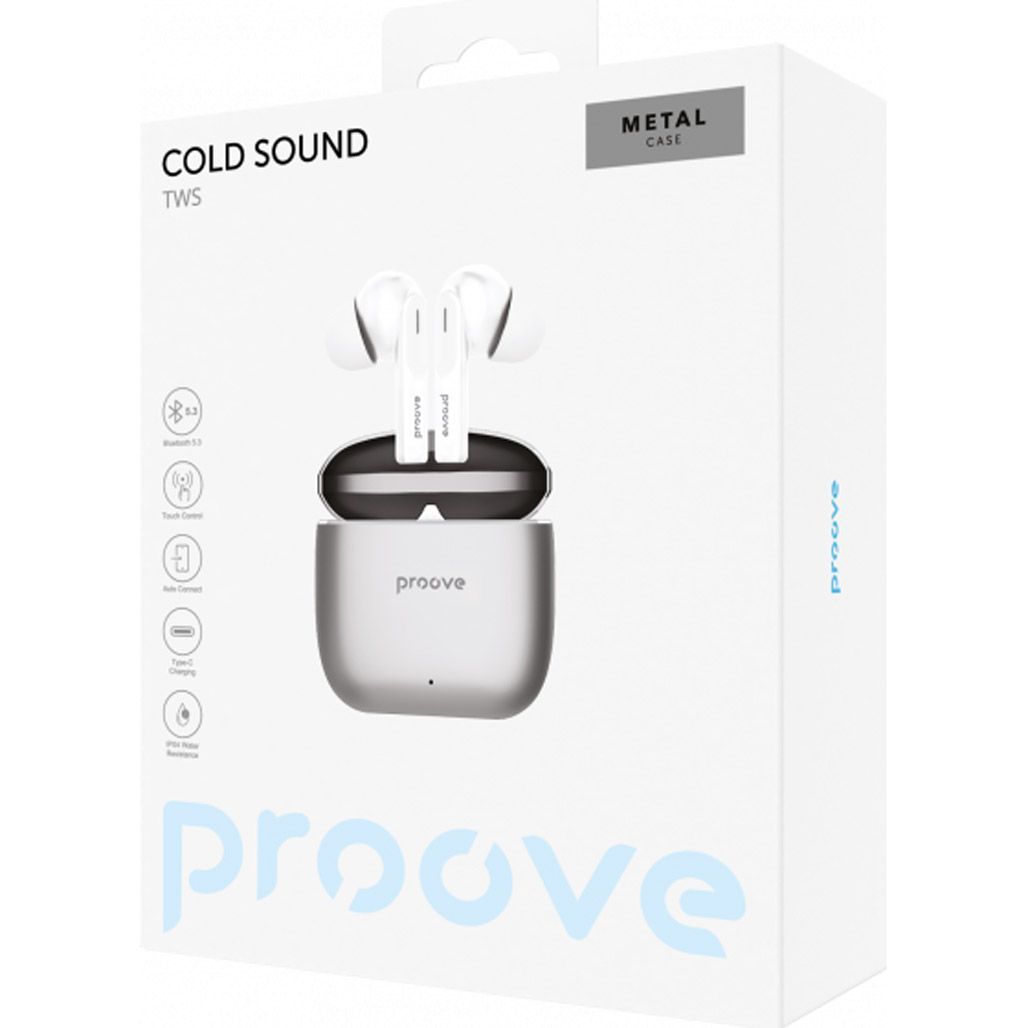 Навушники Proove Cold Sound TWS Silver/White (TWCS00010002) 