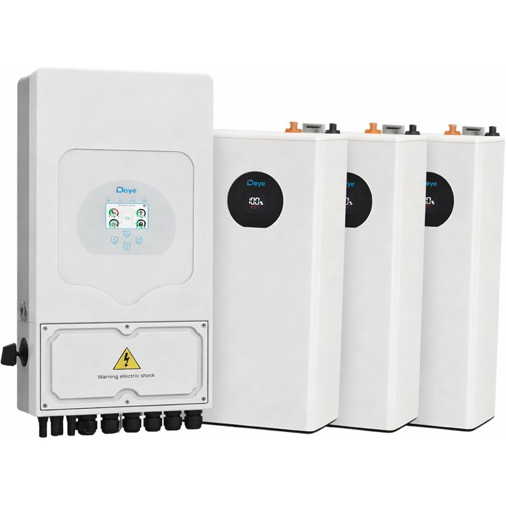 

Система хранения энергии Deye SUN-6K-SG05LP1-EU 6kW + 3 АКБ SE-F5 Pro-С 15.3kWh (51.2V/100Ah/5120Wh)