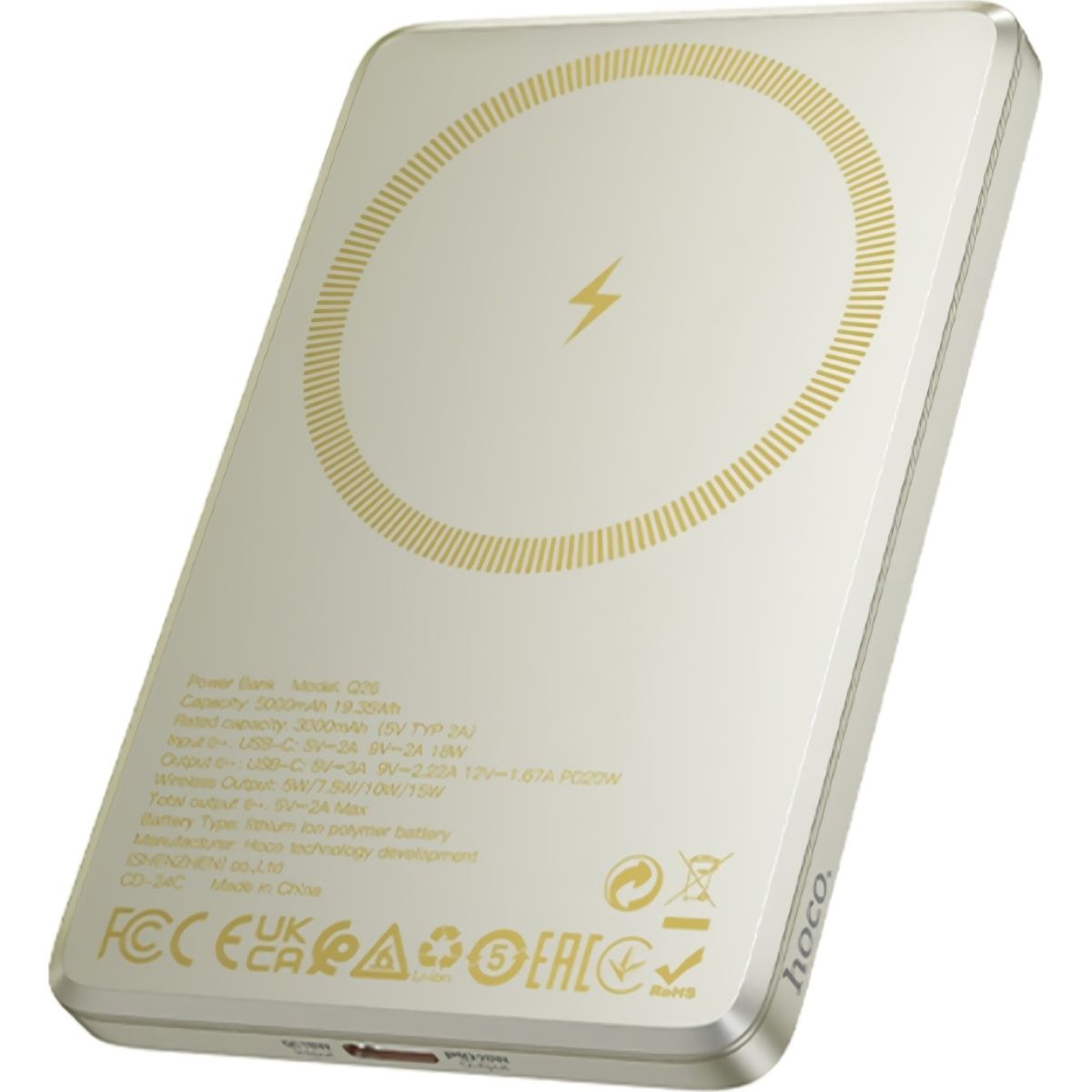 

Зовнішній акумулятор Hoco Q26 Joy MagSafe 5000mAh 20W Titanium Gold