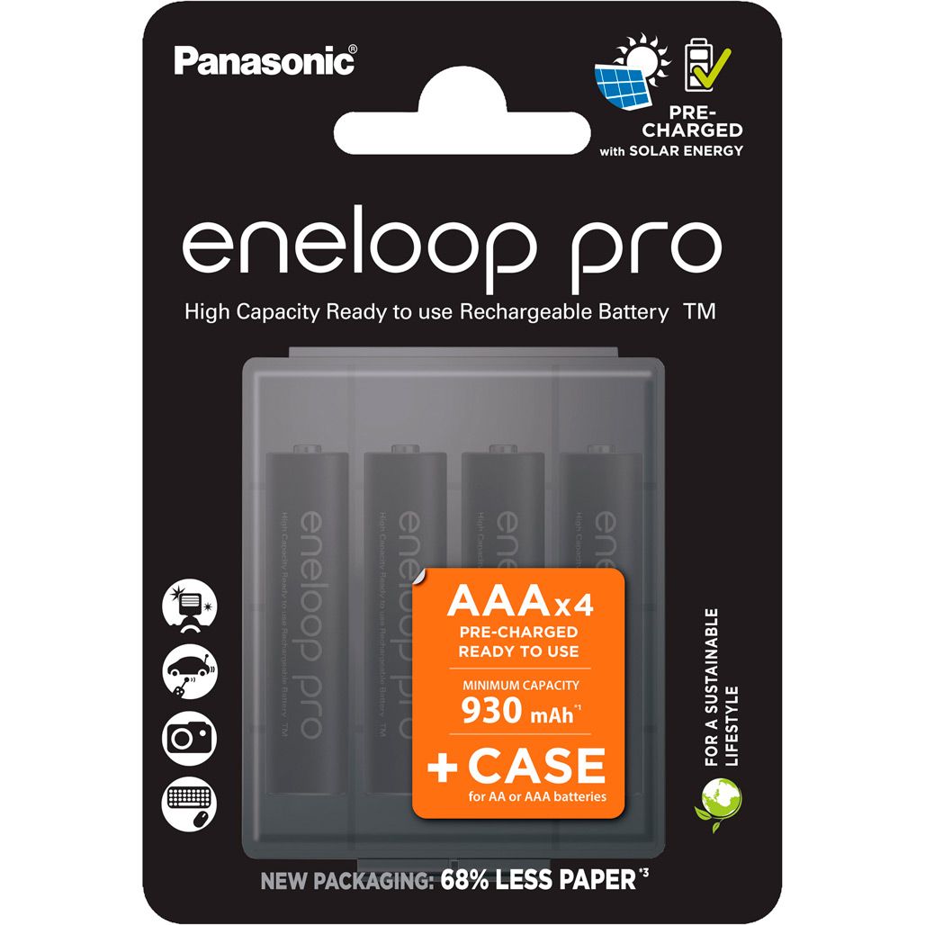 

Аккумулятор Panasonic Eneloop Pro AAA 930mAh NiMh 4шт + Case Eneloop (BK-4HCDEC4CP)