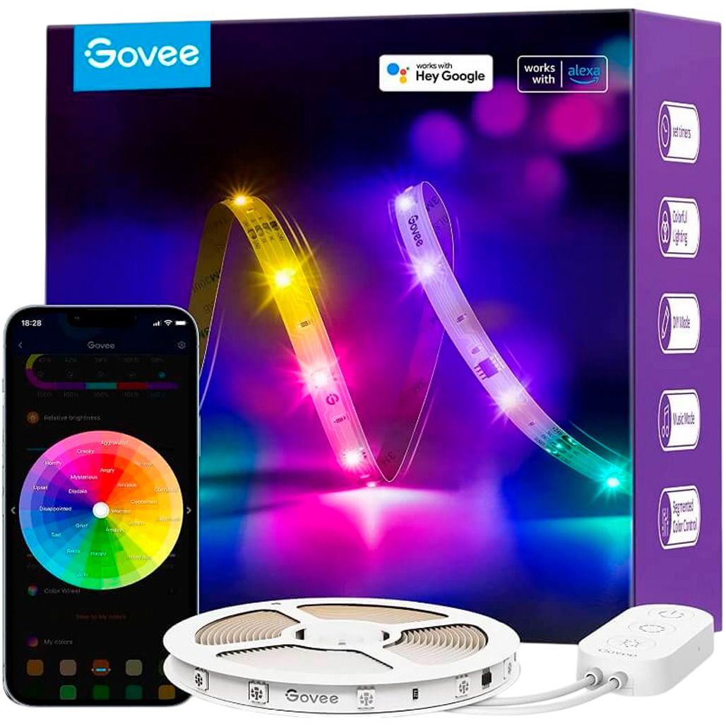 

Светодиодная лента Govee H618C Basic Wi-Fi + Bluetooth LED Strip Lights RGBIC 10м (H618C3D1)