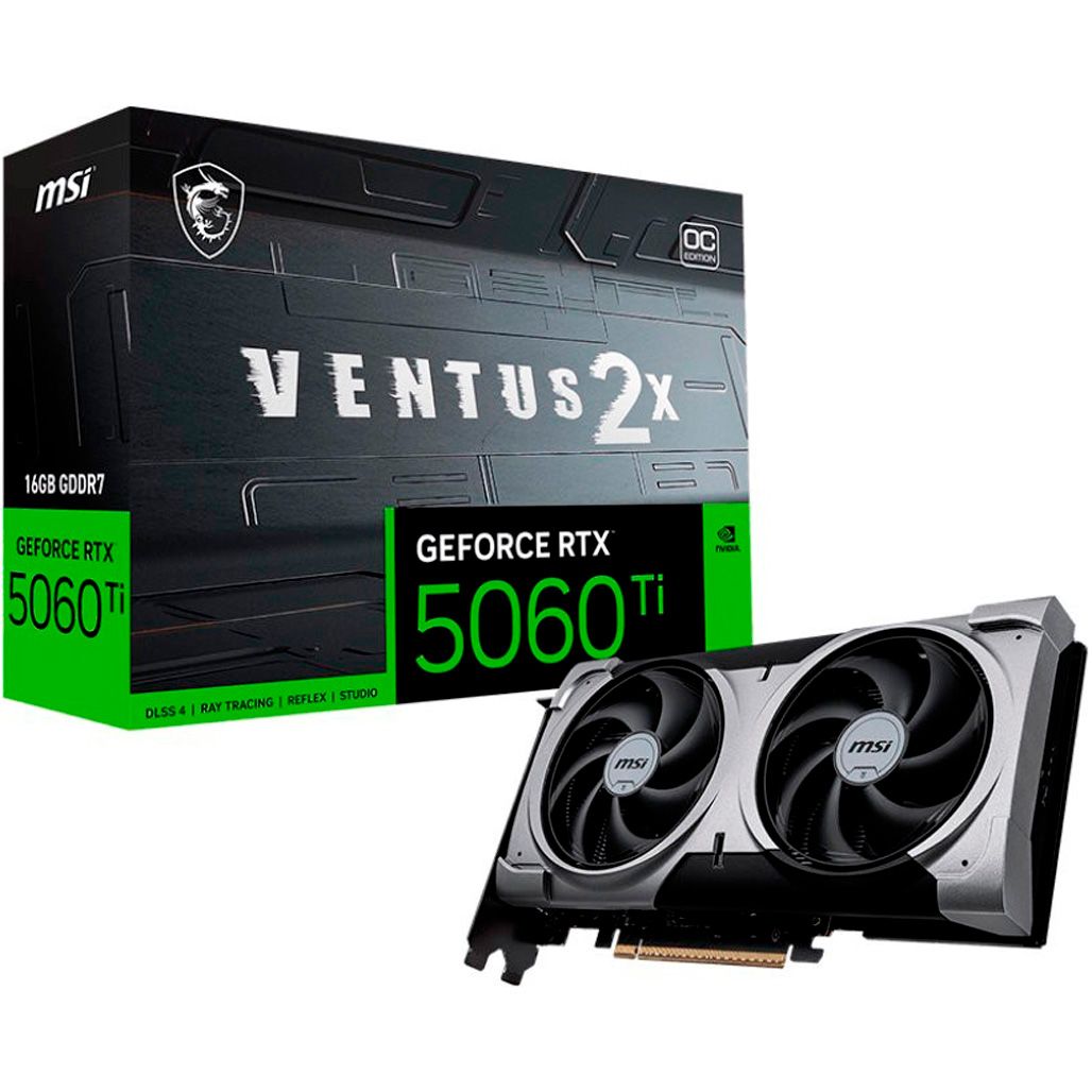 

Видеокарта MSI GeForce RTX 5060 Ti 16GB VENTUS 2X OC PLUS (G506T-16V2CP) UA