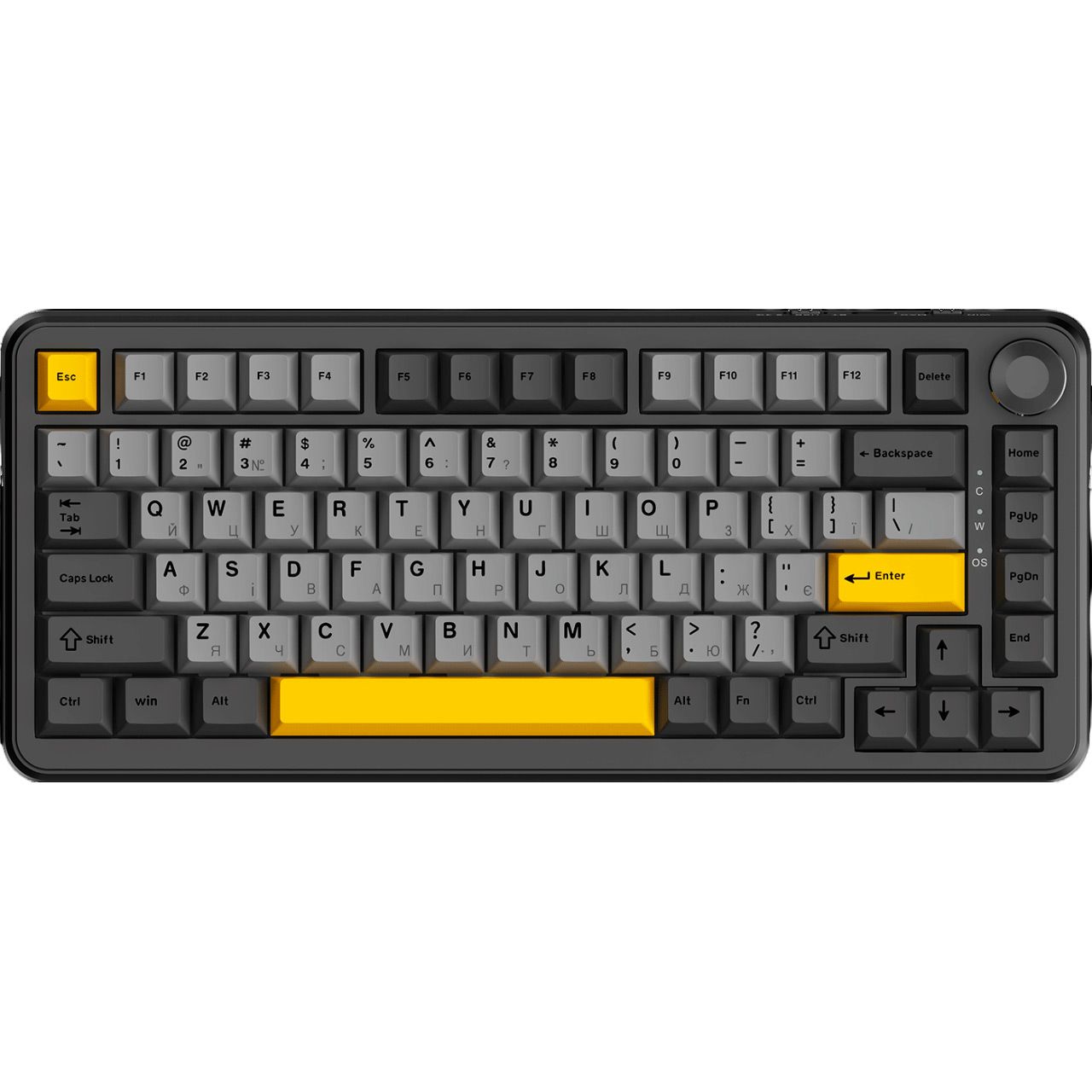 

Клавіатура Ajazz AK820 MAX Magnetic Switch Black/Gray/Yellow RGB (AK820MAX-WM-BGY)