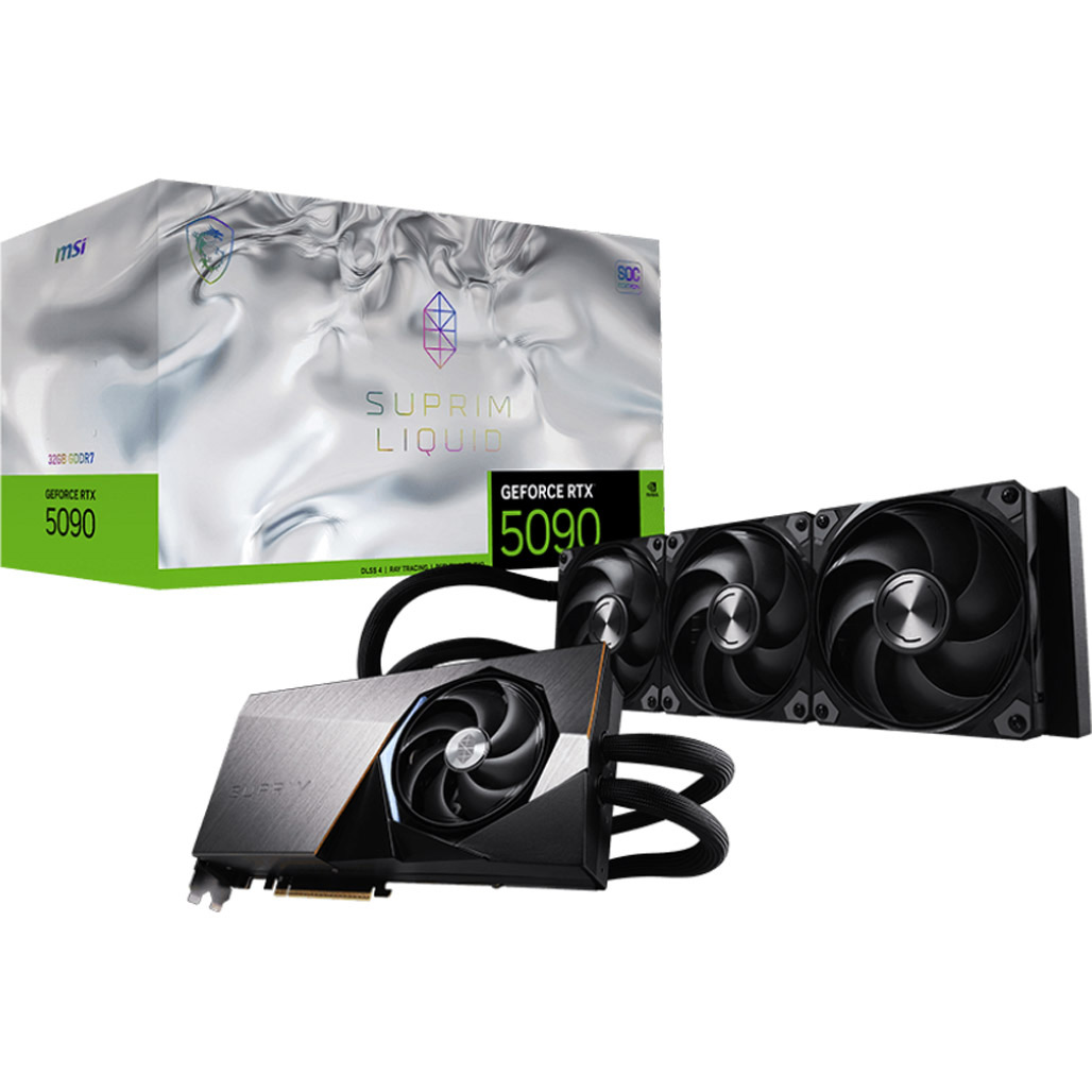

Відеокарта MSI GeForce RTX 5090 SUPRIM LIQUID SOC 32GB (G5090-32SLS) UA
