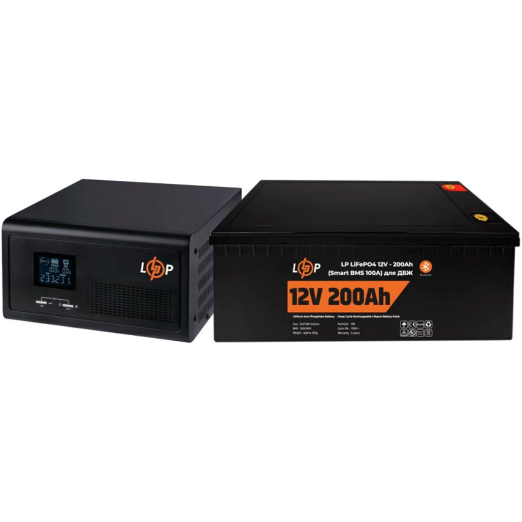 

Джерело безперебійного живлення (ДБЖ) LogicPower 1000VA + LiFePO4 2560Wh (20482)