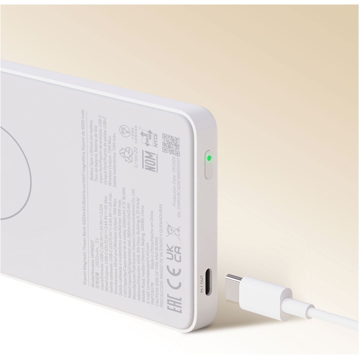 Зовнішній акумулятор Xiaomi Magnetic Power Bank 5000mAh 10W White (WPB0507)