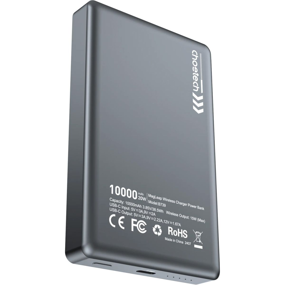 Зовнішній акумулятор Choetech B739-BK 10000mAh 20W Black 