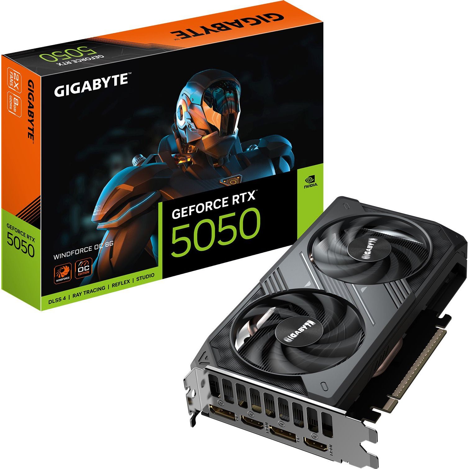 

Видеокарта Gigabyte GeForce RTX 5050 Windforce OC 8G (GV-N5050WF2OC-8GD) UA