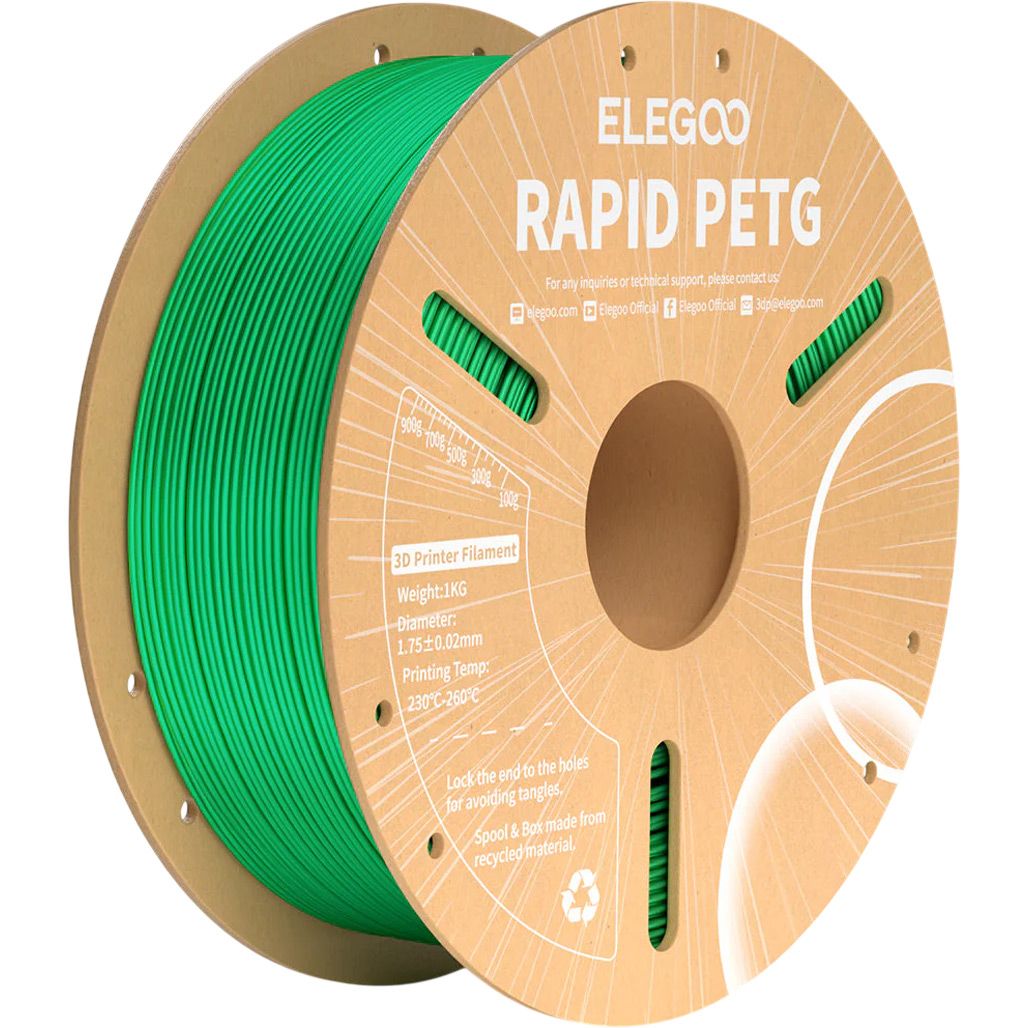 

Филамент для 3D-принтеров Elegoo Rapid PETG 1kg Green (50.203.0220)