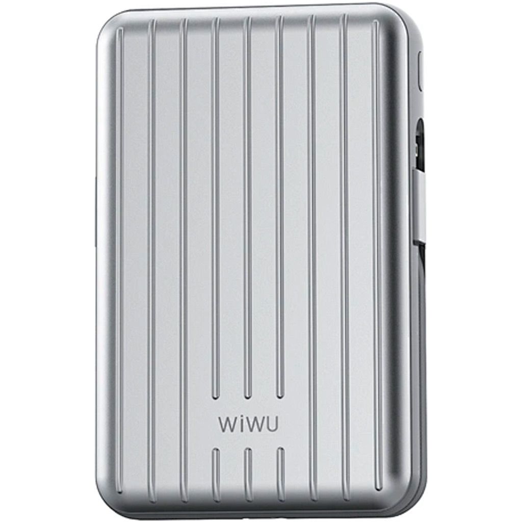 

Внешний аккумулятор WiWU PP04 Trunk Series Magnetic Wireless 20000mAh 22.5W Silver (6936686410847)