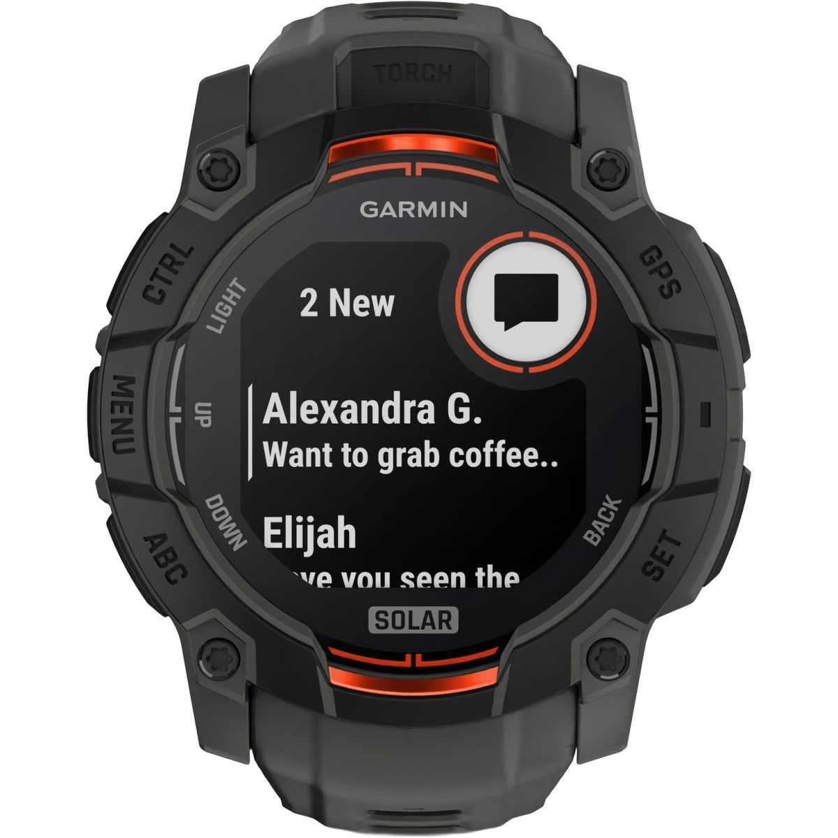 Смарт-годинник Garmin Instinct 3 50mm Solar Black with Charcoal Band (010-02935-00)