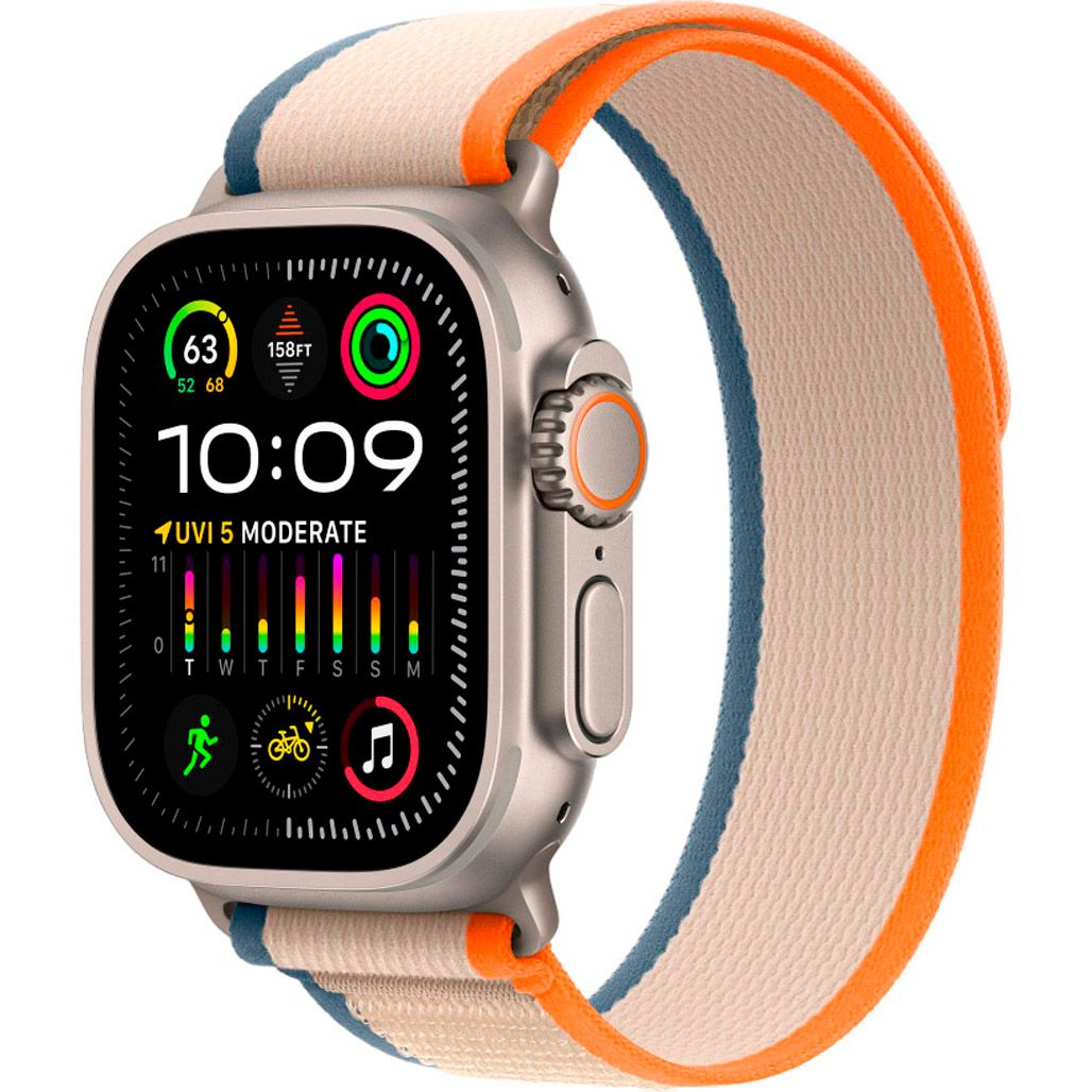 

Смарт-годинник Apple Watch Ultra 2 49mm Titanium Case with Orange/Beige Trail Loop S/M (MRF13)