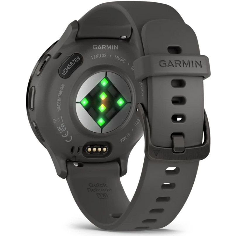 Смарт-годинник Garmin Venu 3S Slate Steel Bezel with Pebble Gray Case and Silicone Band (010-02785-00/50)