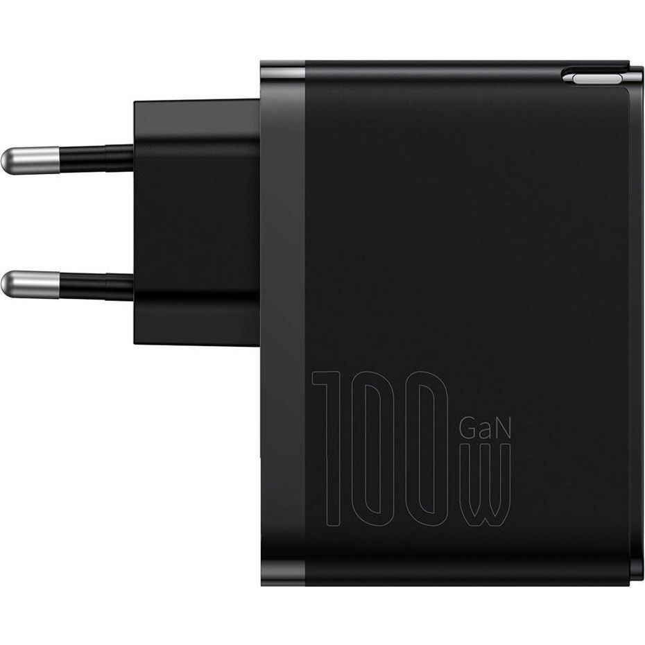 Мережевий зарядний пристрій Baseus GaN5 Pro Fast Charger C+U 100W  + Cable USB-C Black (CCGP090201)