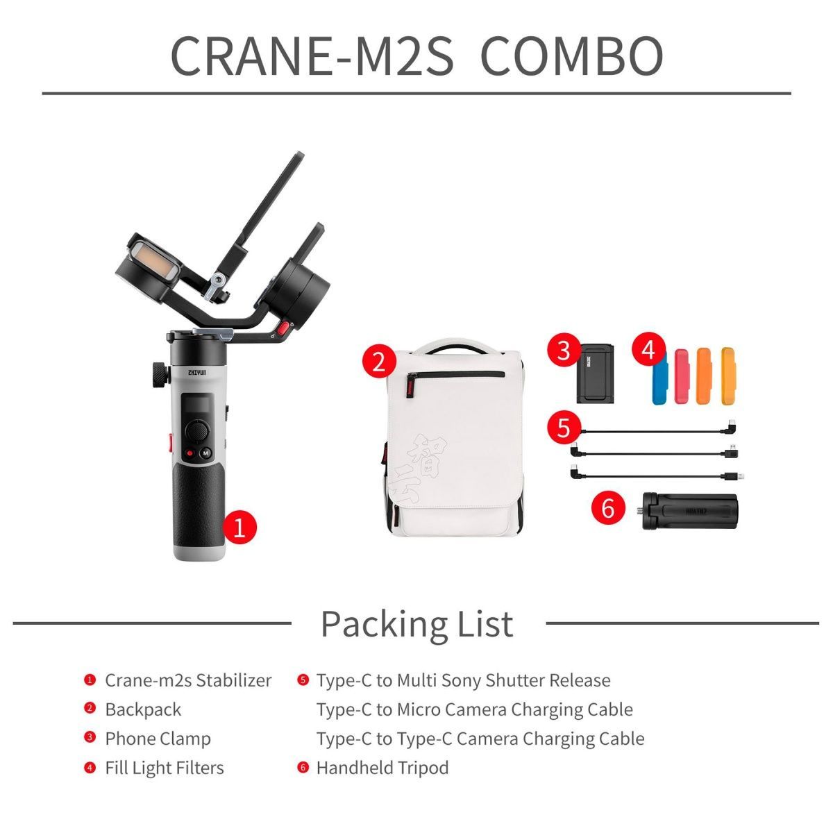 Стабілізатор відеозйомки Zhiyun Crane M2S Combo
