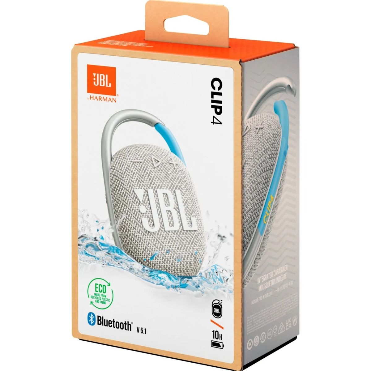 Портативная акустика JBL Clip 4 Eco White (JBLCLIP4ECOWHT) [81136] 