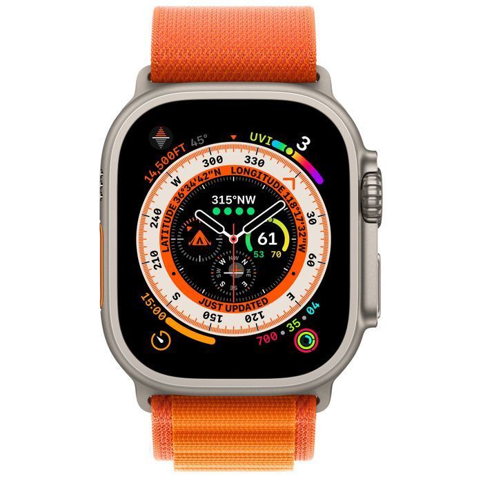 Смарт-часы Apple Watch Ultra Titanium Case with Orange Alpine Loop Small (MNHA3/MNHH3) [73822] 