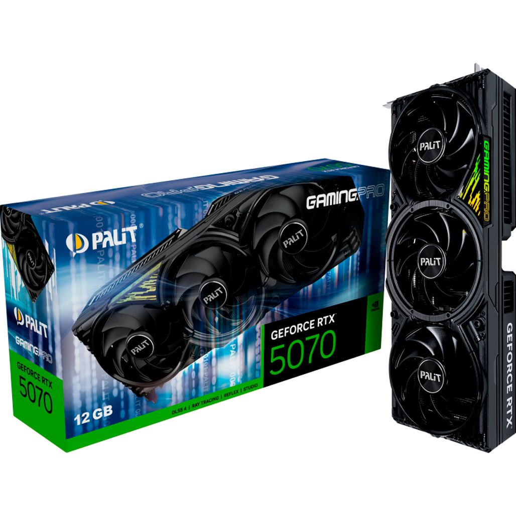 

Видеокарта Palit GeForce RTX 5070 GamingPro (NE75070019K9-GB2050A) EU
