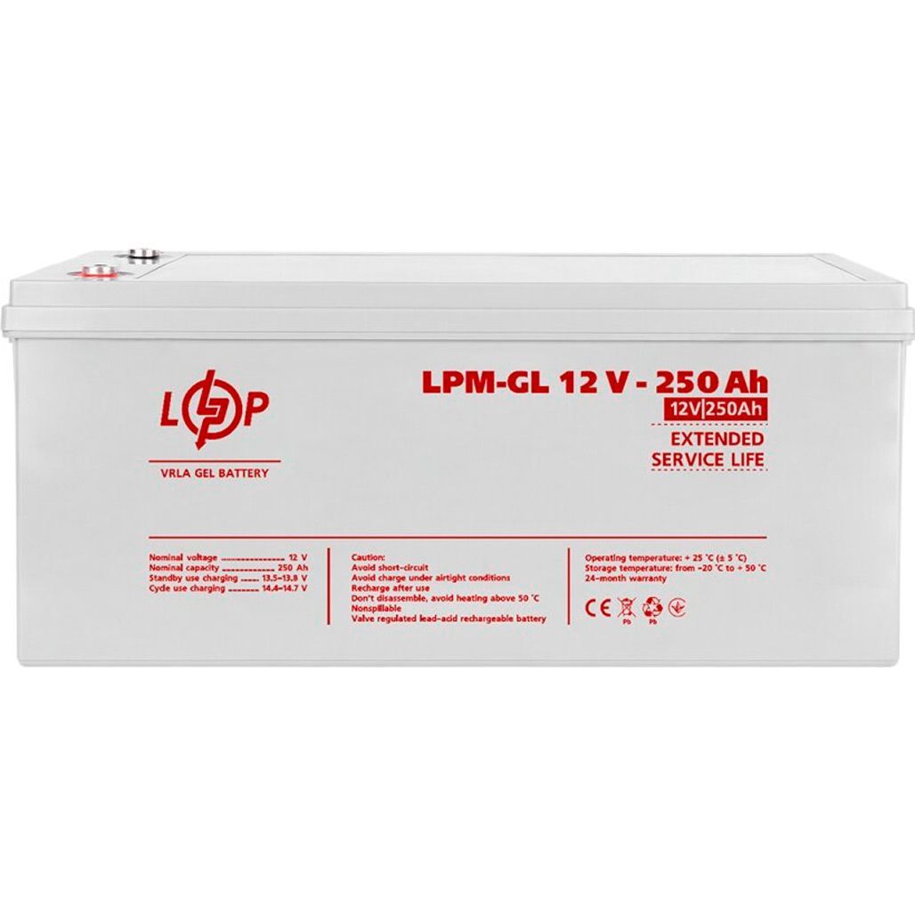 

Аккумулятор LogicPower GEL 12V (12V/250Ah/3000Wh) (21081)