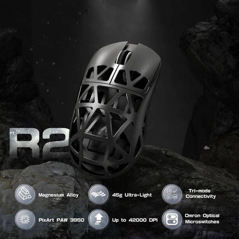 Миша Attack Shark R2 Magnesium Alloy 8K Grey (R2SGR_AS) фото 2