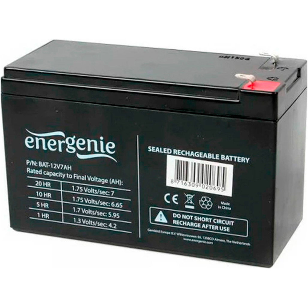 

Акумулятор EnerGenie AGM 12V (12V/7Ah/84Wh) (BAT-12V7AH)