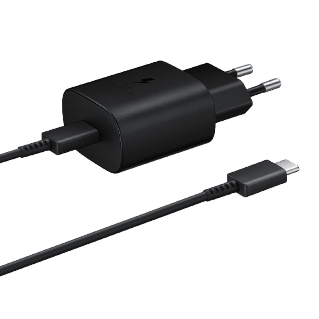 

Сетевое зарядное устройство Samsung 25W PD Wall Charger + Cable USB-C to USB-C Black (EP-TA800XBEGRU)