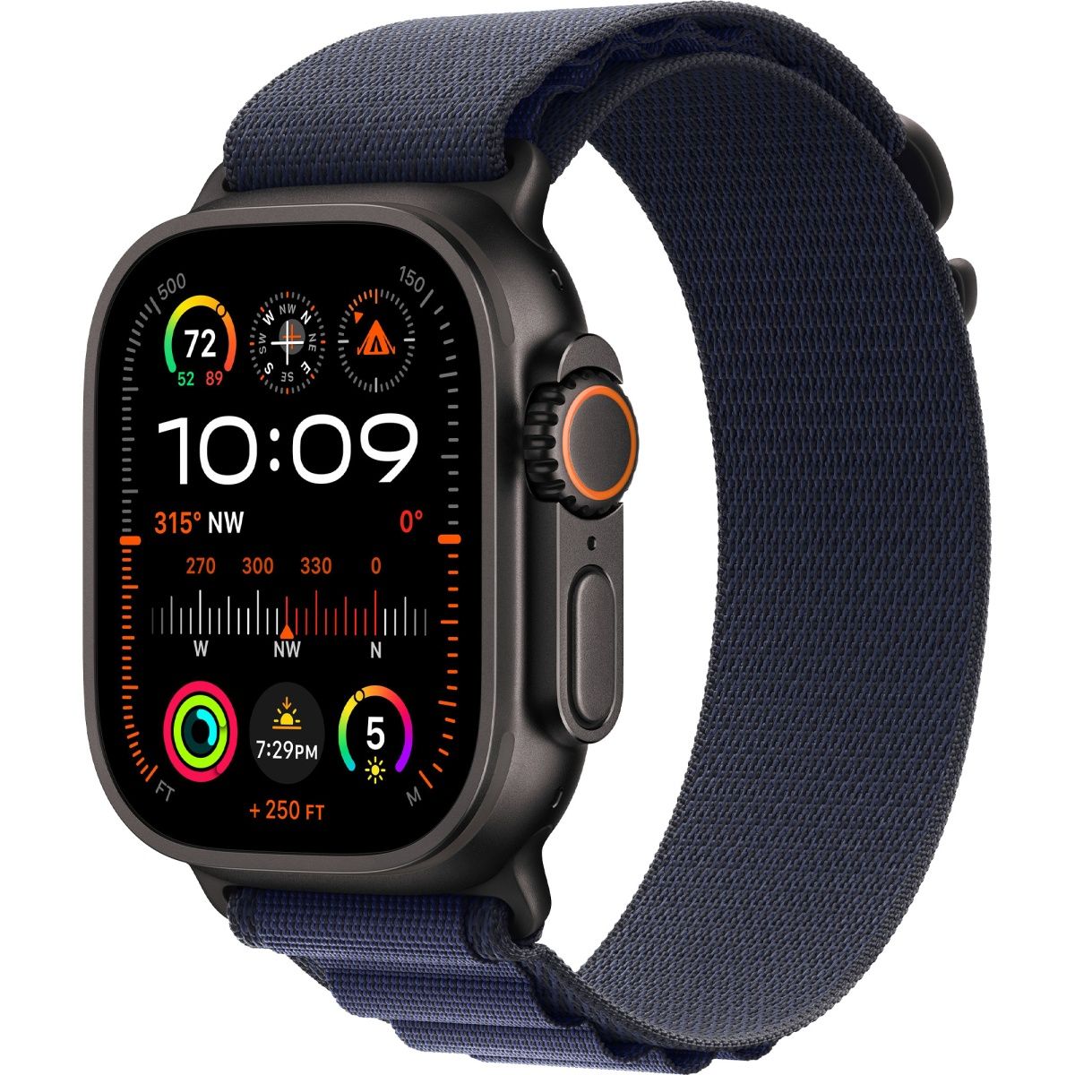 

Смарт-годинник Apple Watch Ultra 2 49mm Black Titanium Case with Navy Alpine Loop Medium (MYTF3+MYPX3)
