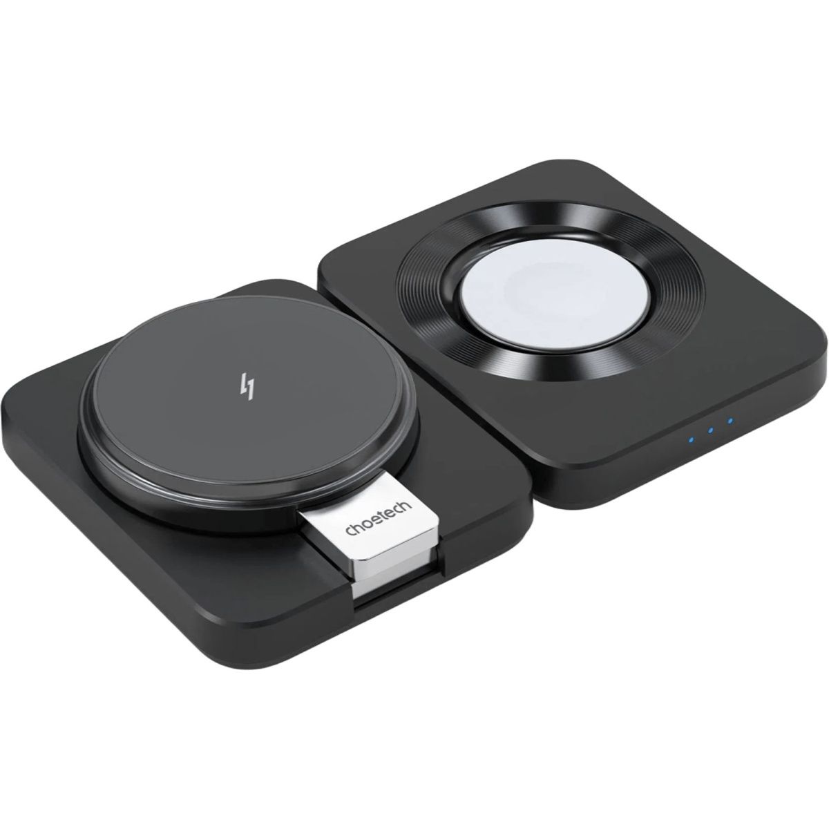Бездротовий зарядний пристрій Choetech T636-F Qi2 3in1 Foldable Magsafe Wireless Charger Black