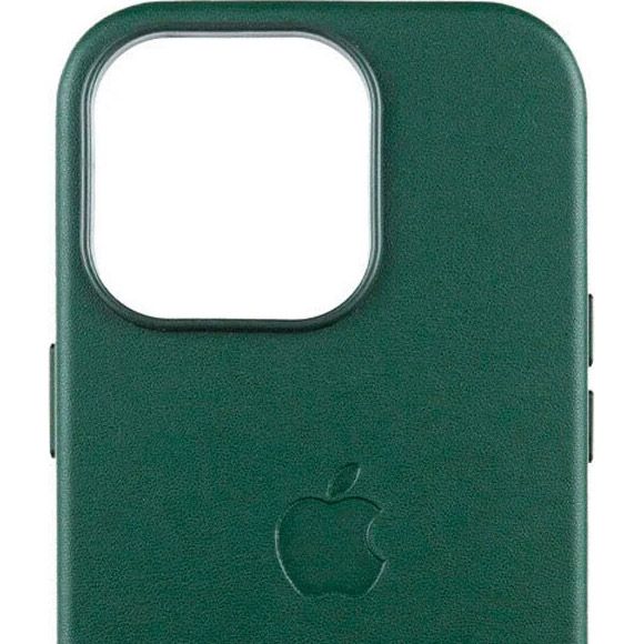Чохол Leather Case with MagSafe для Apple iPhone 16 Pro Green AAA