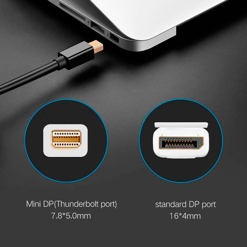 Кабель Ugreen MD105 Mini DisplayPort to DisplayPort 1.5m Black (10477) фото 3