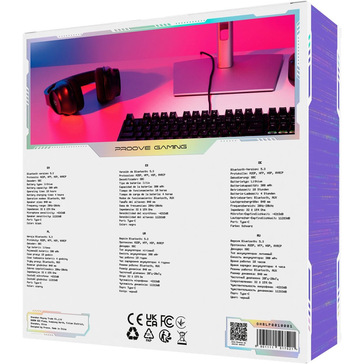 Ігрові навушники Proove Gaming Bliss Pro Wireless Black