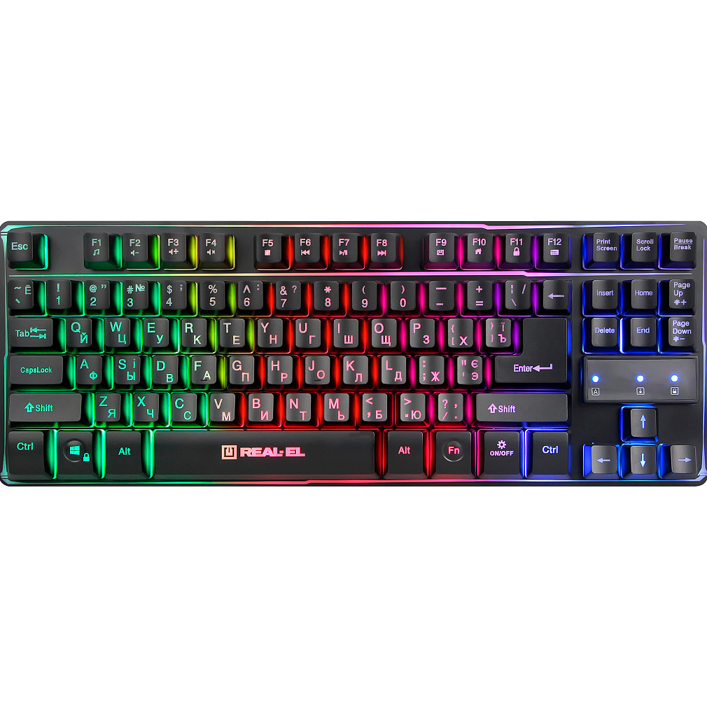 

Клавіатура REAL-EL Gaming 8710 TKL Backlit Black (EL123100030)