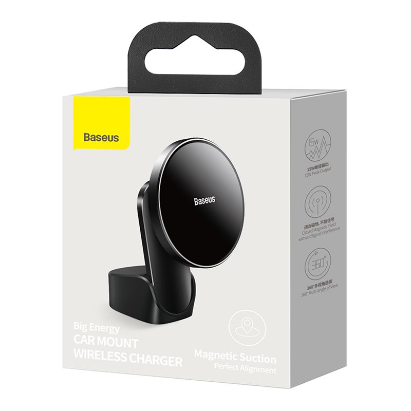 Автотримач із бездротовою зарядкою Baseus Big Energy Car Mount Wireless Charger (WXJN-01)